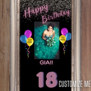 Customizable Photo Booth Tap to Start Screen Vertical