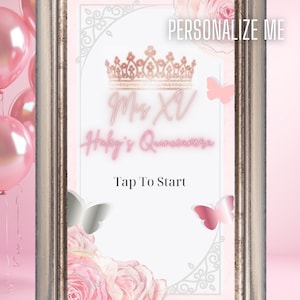 Quinceanera Start Screen Booth for Mirror Booth Vertical