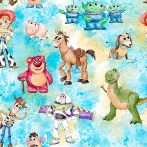 Toy Friends Seamless Pattern, Cartoon Sublimation File, Digital Download