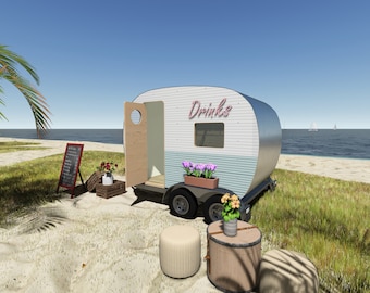 DIY Mobile Bar Camper Plans | Wedding, Cafe, Boutique (Digital Download)
