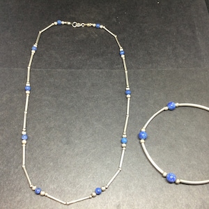 Silver necklace and bracelet