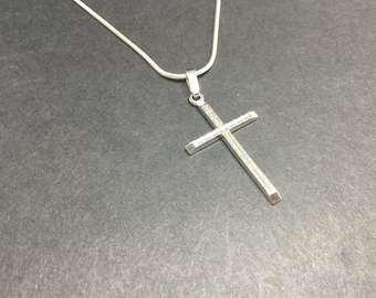 Silver cross, crucifix Pendant and Chain