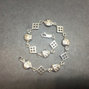Silver Link Bracelet, geometric styling