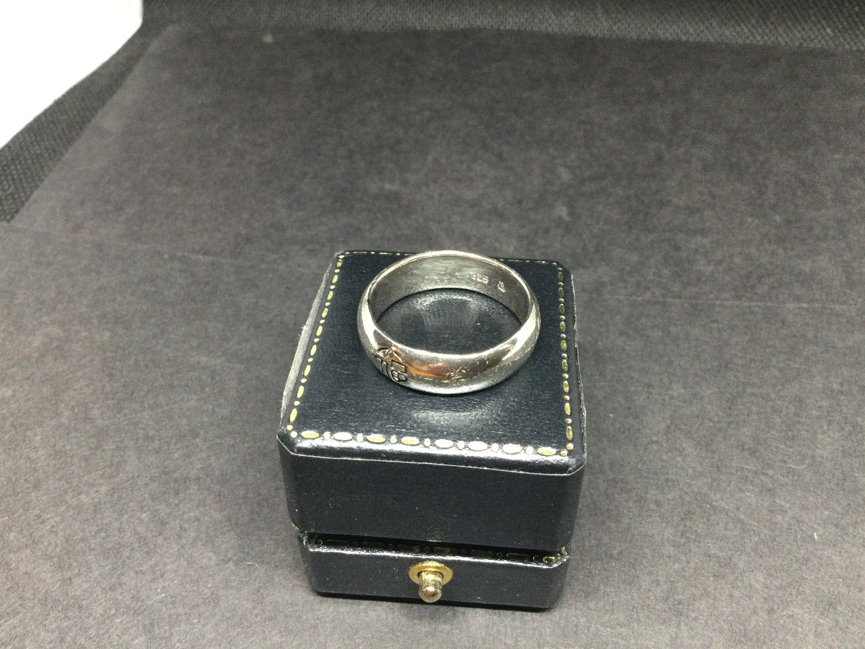 Bague En Argent Massif Taille 59 - Symboles Asiatiques, Occasion, Couleur Argenté