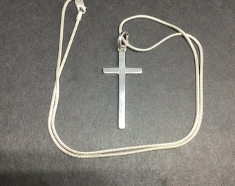 Silver cross, crucifix Pendant and Chain