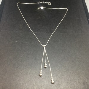 Silver Three drop pendant and chain