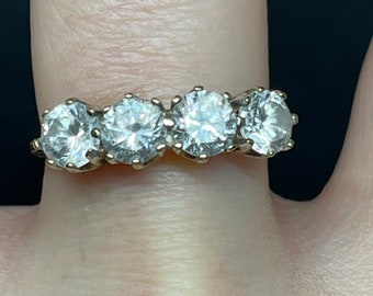 9ct Gold And Cubic Zirconia Ring Size Q1/2