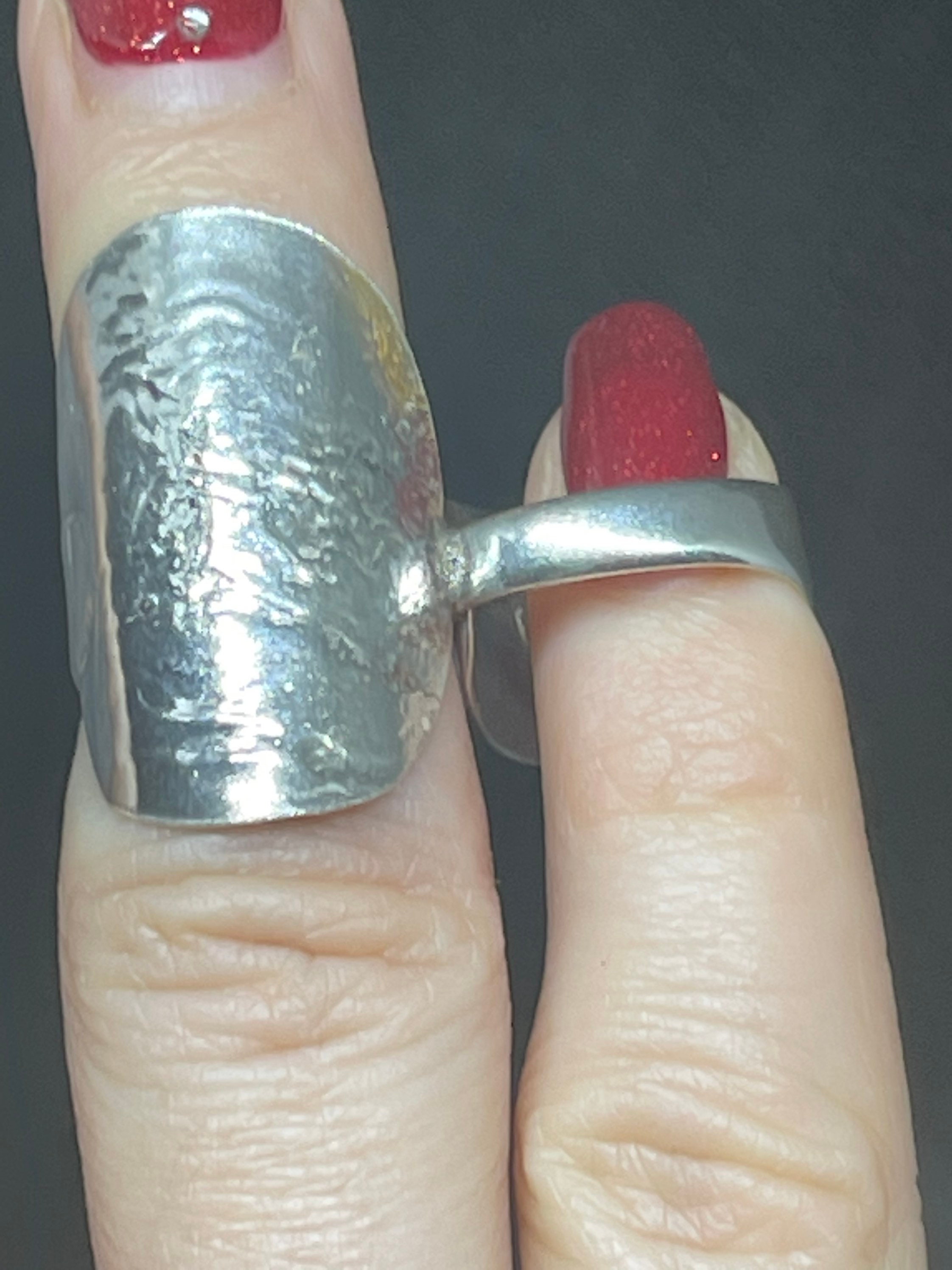 Handmade Silver Double Finger Spoon Ring Size I1/2 and H