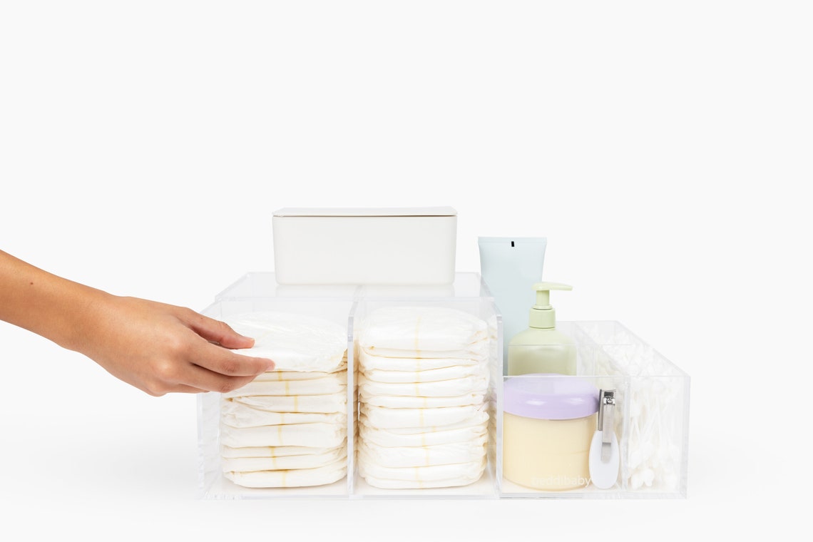 Lucite Plexi Diaper Caddy Changing Table Storage Etsy