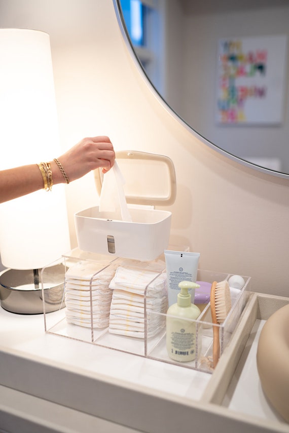 Lucite Plexi Diaper Caddy Changing Table Storage Etsy