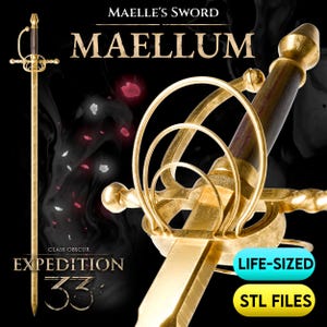 Fichiers STL Maellum de l&#39;épée de Maelle | Taille réelle | Détail élevé