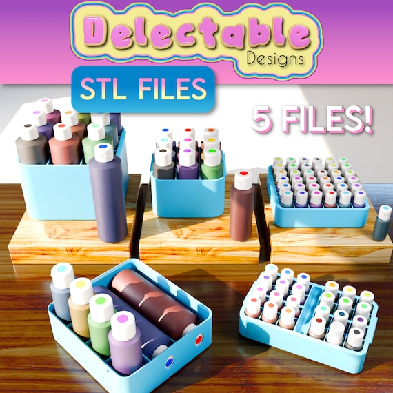 Gel Food Color Organizers for AmeriColor Bottles STL Files