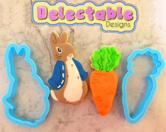 Cottontail Rabbit and Carrot Cookie Cutter Set