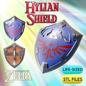 Link&#39;s Hylian Shield STL Files | Life Sized | High Detail