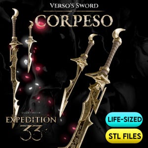 Verso&#39;s Sword Corpeso STL Files | Life Sized | High Detail