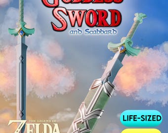 Skyward Sword Goddess Sword & Scabbard STL Files | Life Sized | High Detail