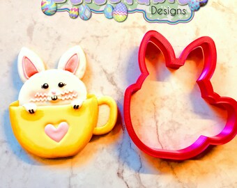 Easter Bunny in Coffee Cup Cookie Cutter