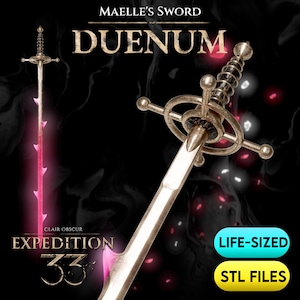 Maelle&#39;s Sword Duenum STL Files | Life Sized | High Detail