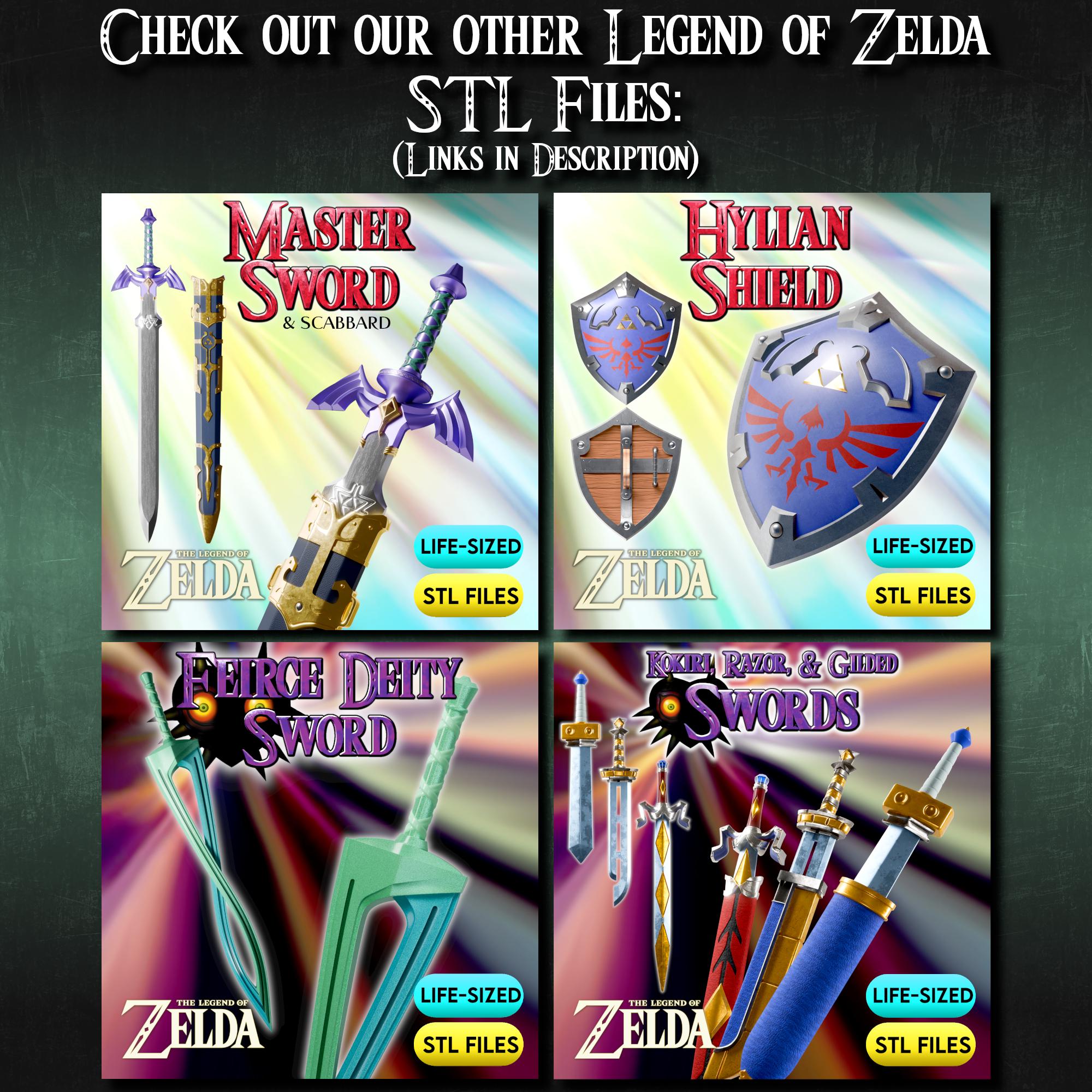Majora's Mask Kokiri, Razor, & Gilded Sword STL Files | Life Sized