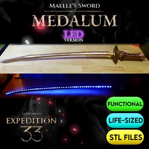 Maelles Schwertmedaille (LED-Version) – STL-Dateien | Lebensgroß | Hochdetailliert