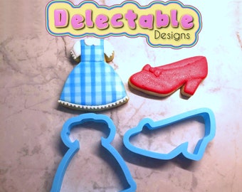 Wizard of Oz Dorothy&#39;s Dress and Ruby Slipper Cookie Cutter Set