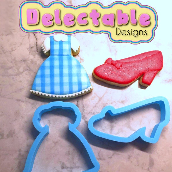 Wizard of Oz Dorothy's Dress and Ruby Slipper Cookie Cutter Set