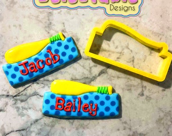 Baseballschläger mit Namensschild Cookie Cutter