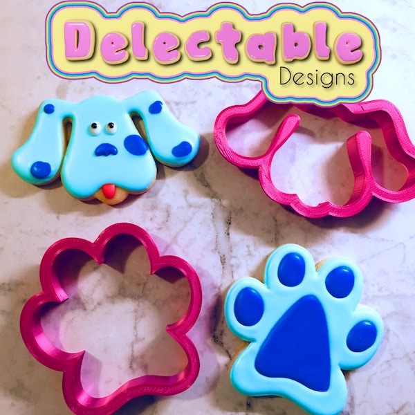 Blue Dog and Paw Print Clue Cookie Cutter Set