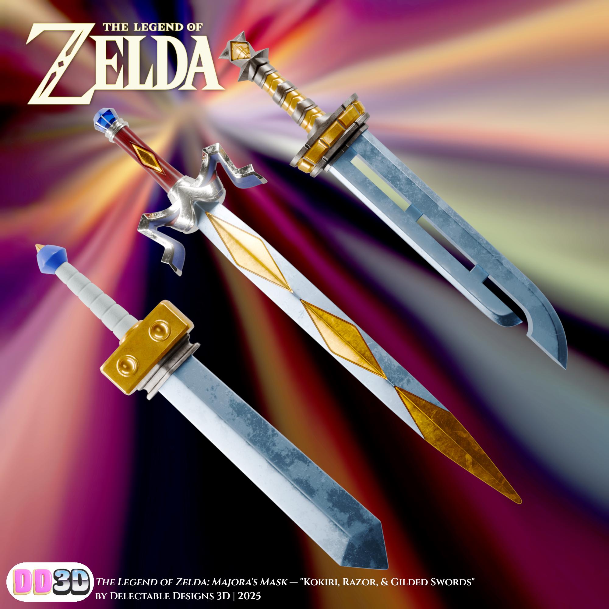 Majora's Mask Kokiri, Razor, & Gilded Sword STL Files | Life Sized