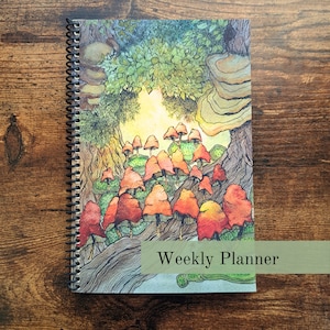 Mushroom Cottagecore Weekly Planner, Undated, Choice of Binding