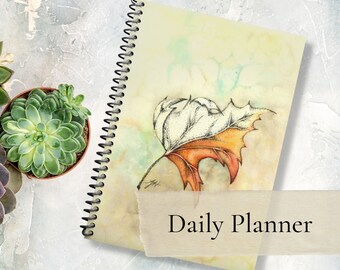Agenda diaria con ilustración original de hojas de otoño "Alegría de otoño"