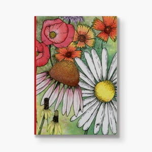 Bright Floral Journal, Dot Grid, Blank, Lined, Original Art by A. Hartrich