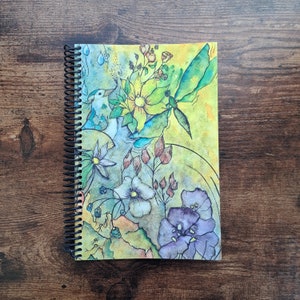 Whimsical Dragonfly, Bird, and Floral Journal