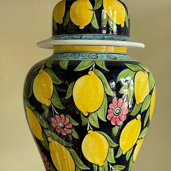 Lemon Ceramic Vase Etsy