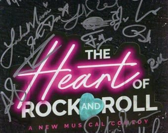 The Heart of Rock and Roll A New Musical Comedy podpisany przez obsadę i opatrzony autografami program