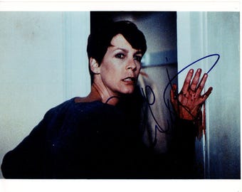 Fotografía autografiada de 8x10 pulgadas de Jamie Lee Curtis para Halloween.