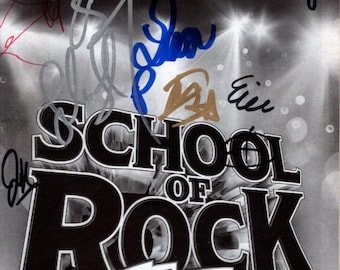 School of Rock The Musical podpisany przez obsadę i podpisany przez nią plakat
