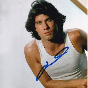 John Travolta signed 8x10 welcome back, kotter vinnie barbarino photograph