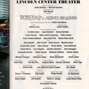 Women on the Verge of a Nervous Breakdown Signed Cast Playbill Patti ...