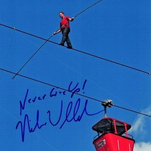 Nik wallenda signed autographed 8x10 high wire tightrope acrobat photograph