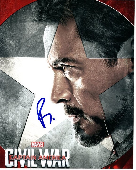 Robert Downey Jr. Signed Autographed 8x10 Captain America Civil