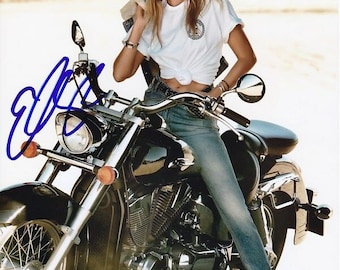 Elsa hosk signed autographed 8x10 sexy motorcycle photograph - victoria's secret