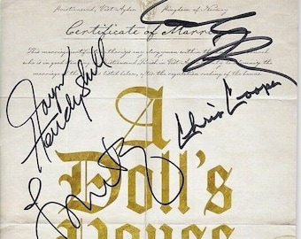 A Doll's House Part 2 autographed cast playbill - laurie metcalf chris cooper +