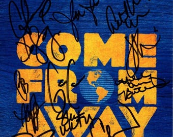 Affiche du casting dédicacée et dédicacée de Come From Away