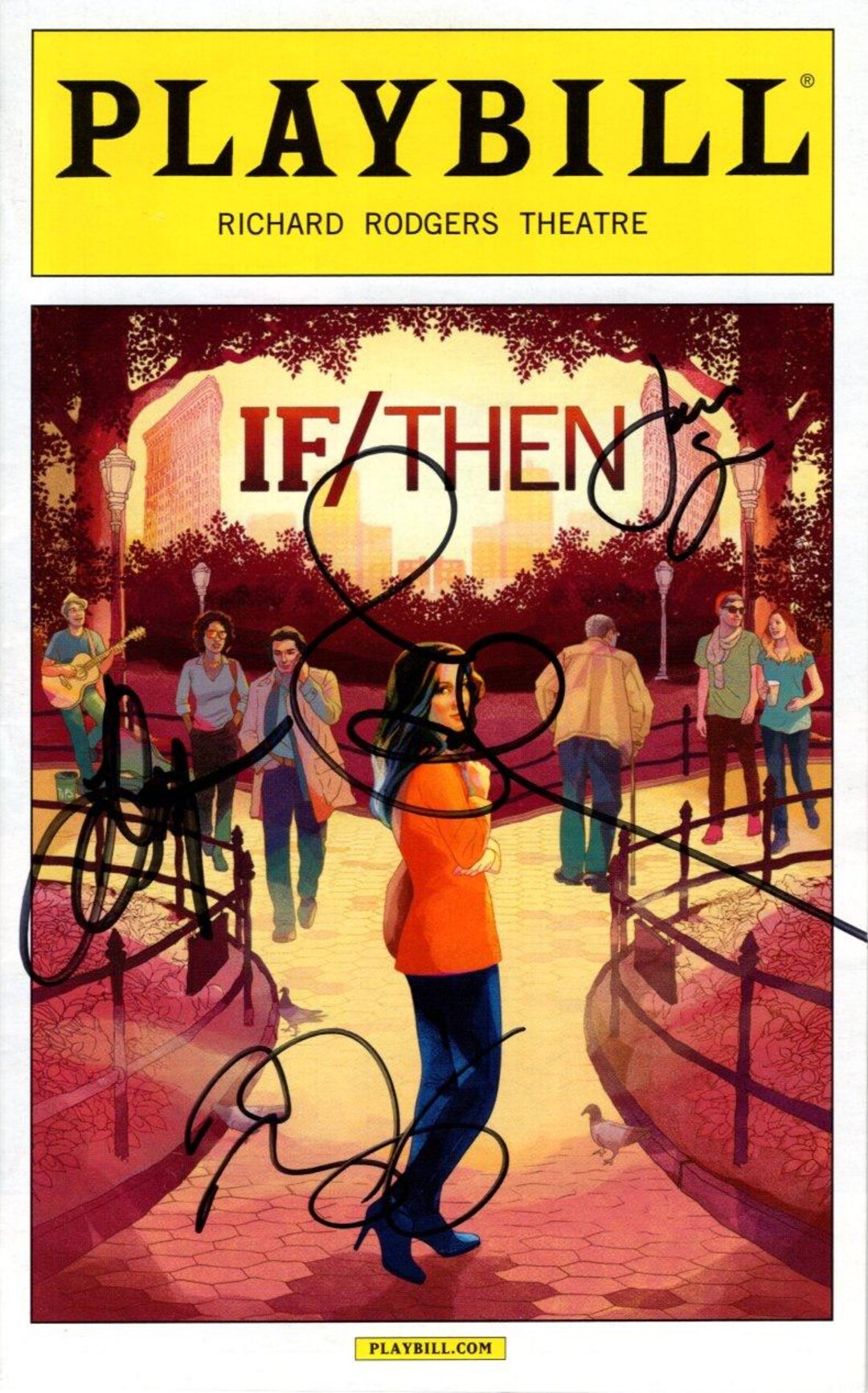 If/then Signed Autographed Cast Playbill - Idina Menzel - Etsy