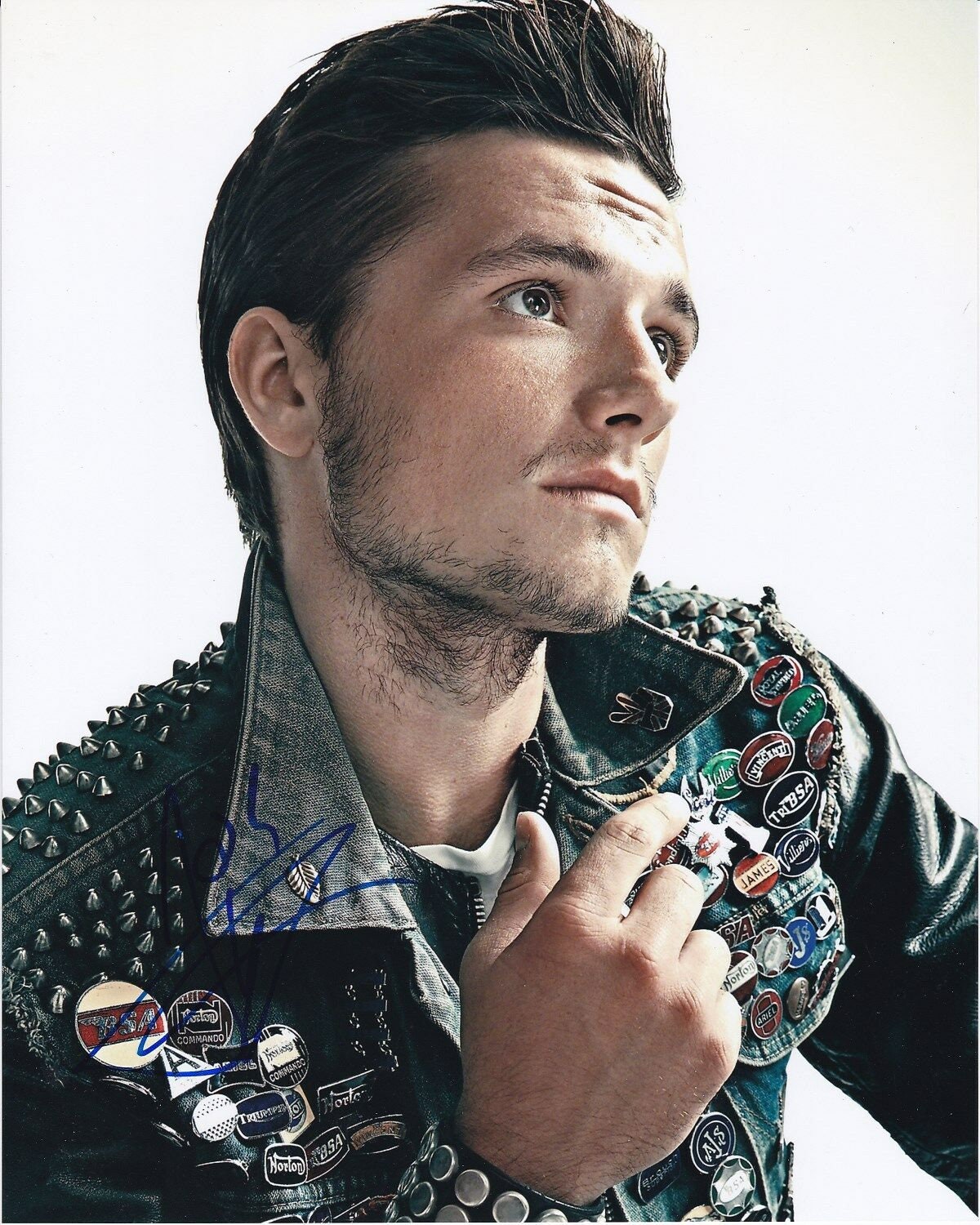 Josh Hutcherson Signed Autographed 8x10 Norton Leather Jacket - Etsy Israel