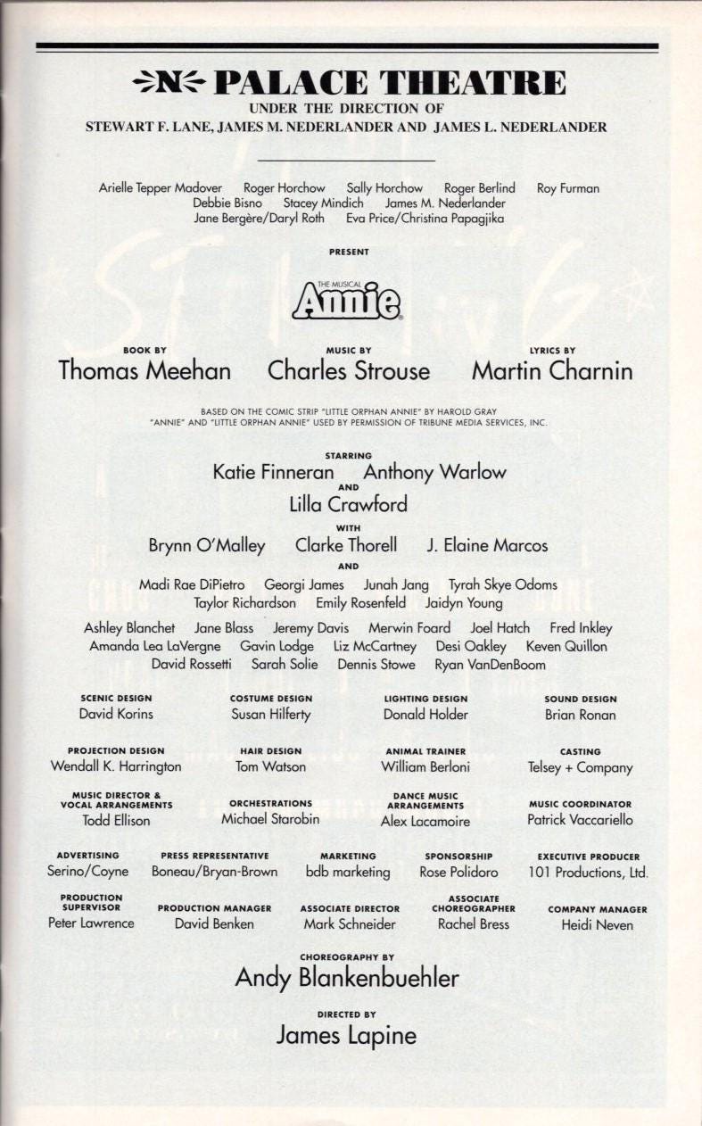 Annie Signed Autographed Cast Playbill - Etsy