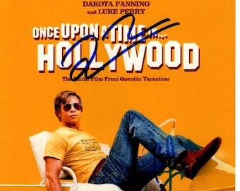 Brad Pitt and Quentin Tarantino signed 8x10 Once Upon A Time In Hollywood photo