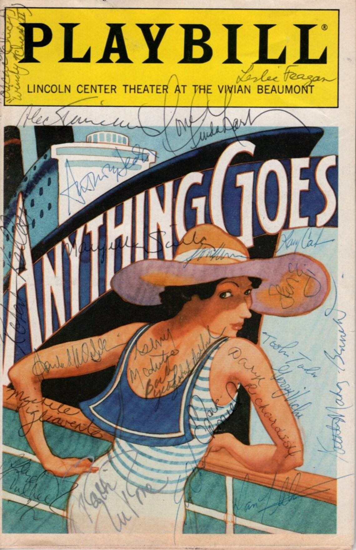 Anything Goes Signed Autographed Cast Playbill - Patti Lupone - Etsy