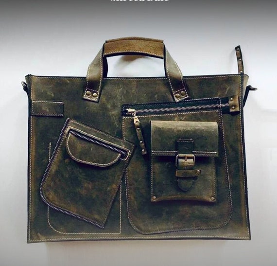 Handmade Personalized Leather Briefcase Bag Laptop 15 Bag Personalized Gift Travel Bag Top Handle Bag Crossbody Bag Gift for Him her Etsy UK